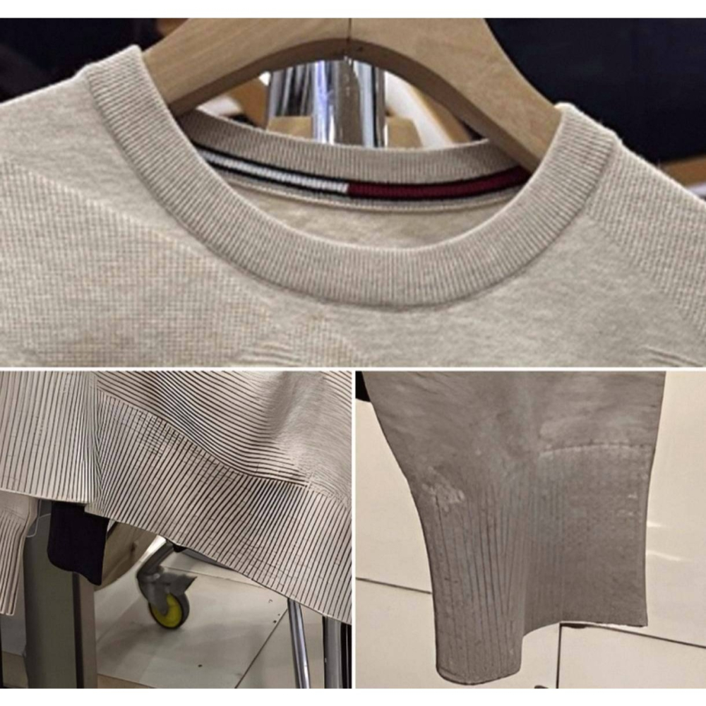 [Ｃ.M.平價精品館]XL、2XL碼現貨特價/出口專櫃精品出清特價修身有型知性品味淺卡其長袖針織上衣-細節圖2