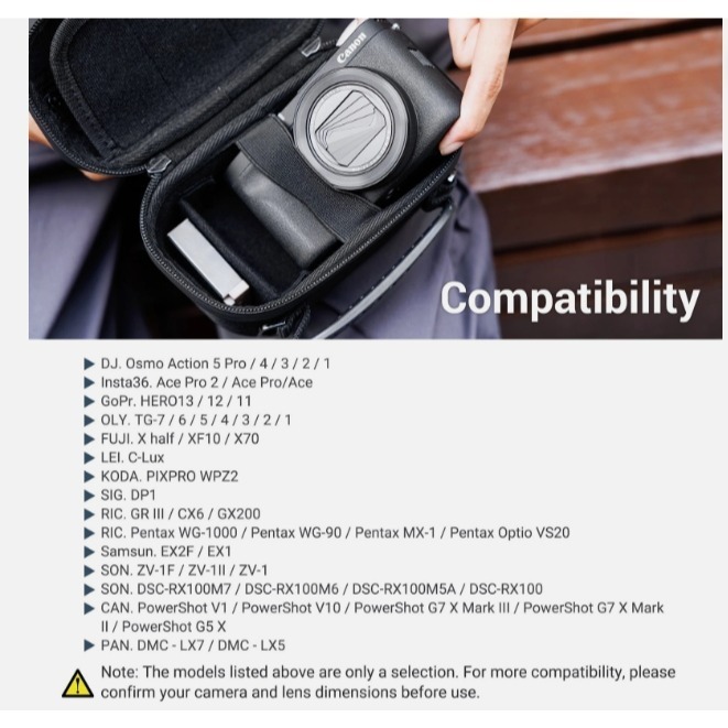 JJC 硬殼相機包保護套 富士 X half Canon V1 Sony ZVE10 ZV1 ZV1F RX100VII-細節圖5