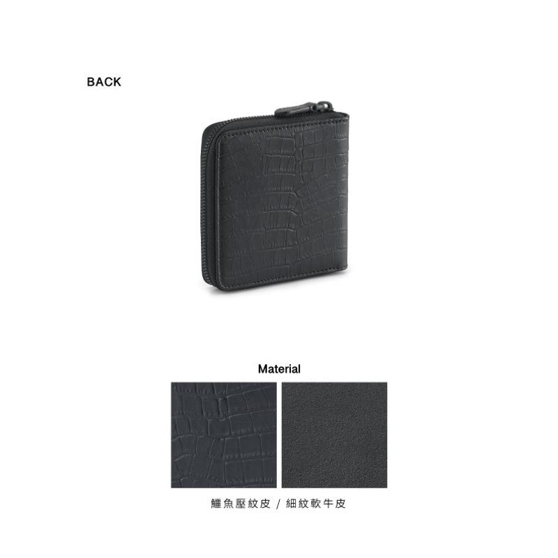 PORTER INTERNATIONAL 奢華NOBLE鱷魚皮紋牛皮真皮拉鍊雙折零錢短夾 11848-008 代購福袋-細節圖4