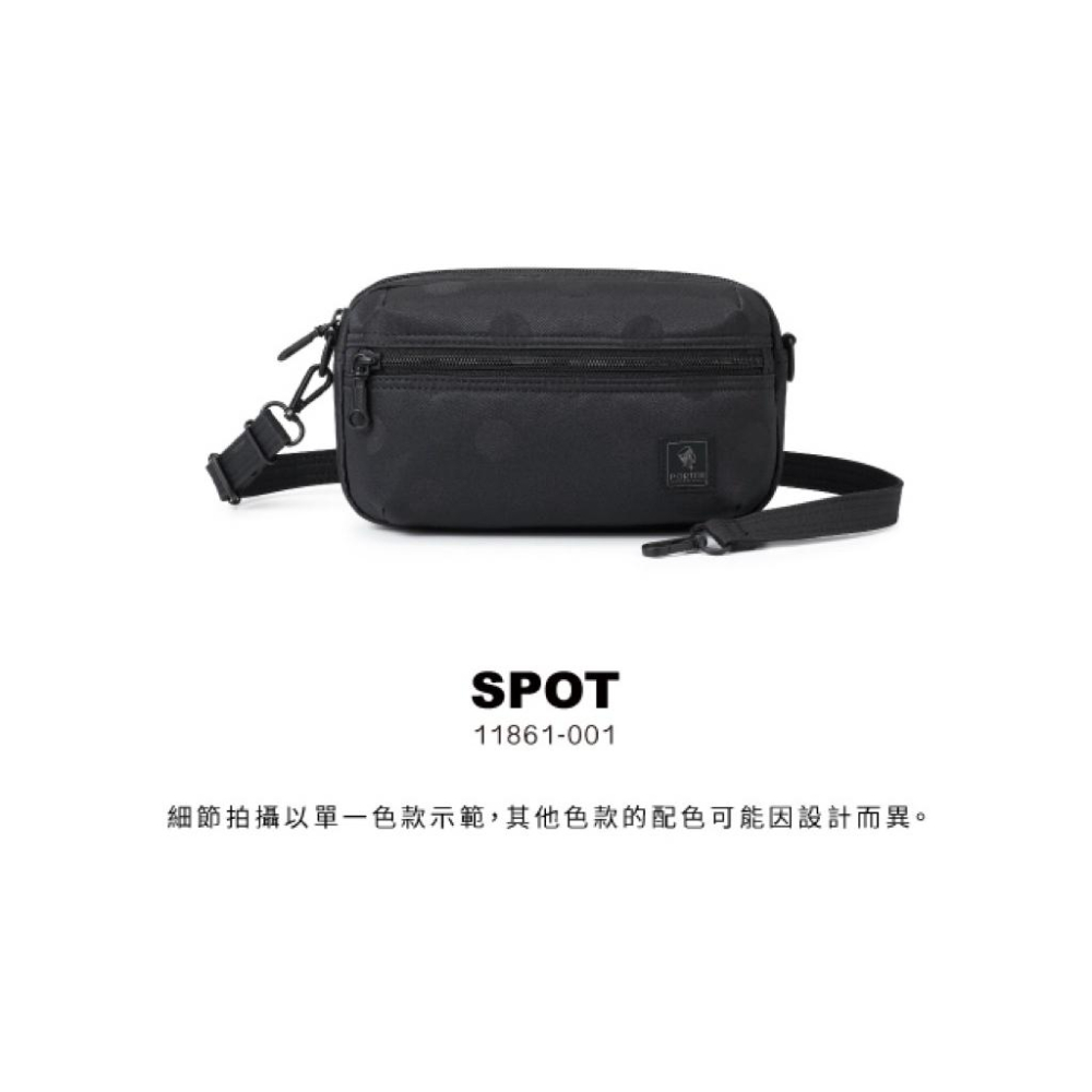 PORTER INTERNATIONAL 復古圓點SPOT斜背包手拿包手挽帶收納包 黑 11861-001-細節圖2