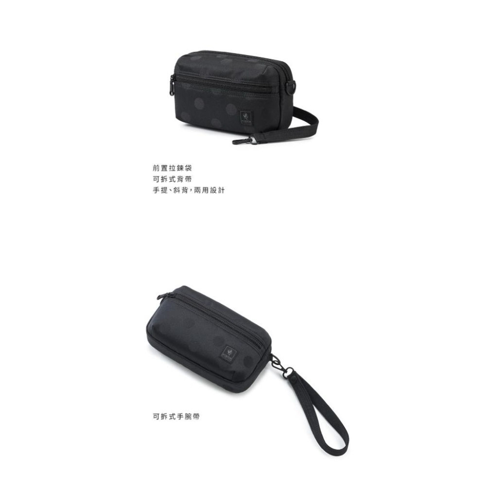 PORTER INTERNATIONAL 復古圓點SPOT斜背包手拿包手挽帶收納包 黑 11861-001-細節圖4