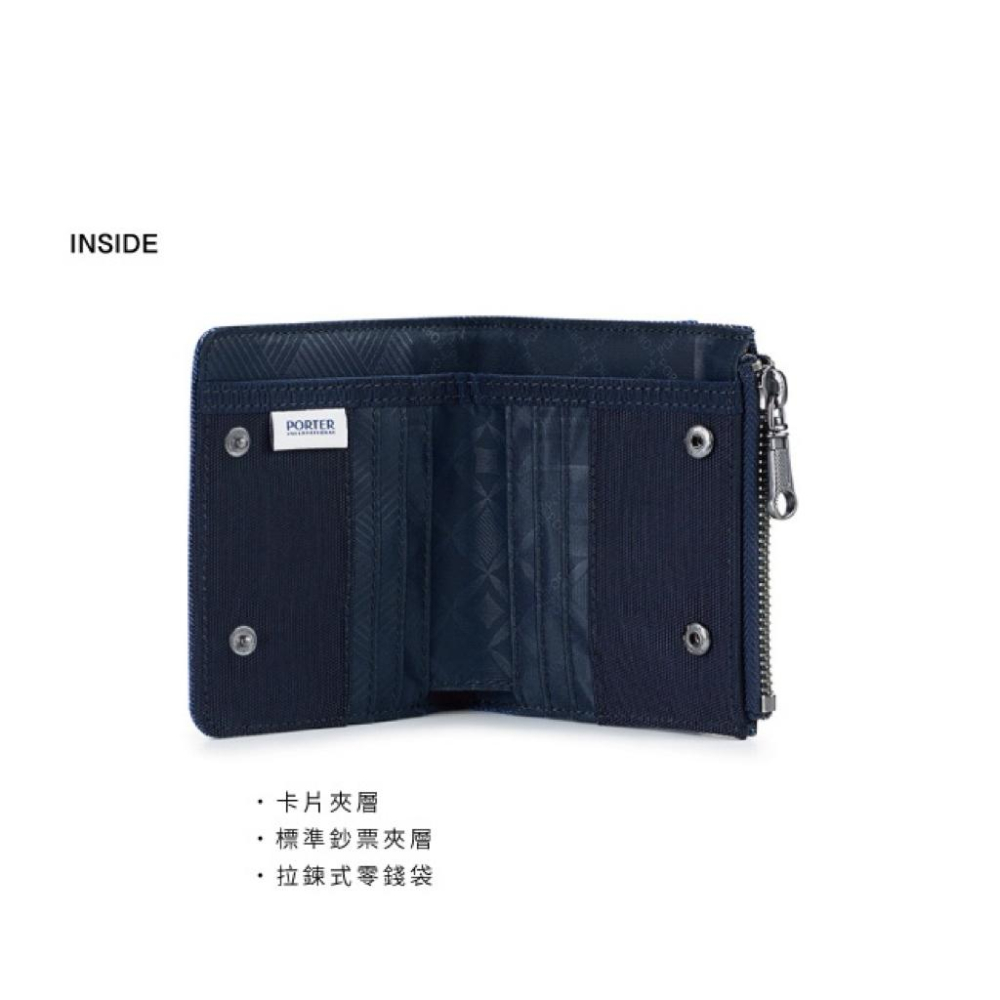 PORTER INTERNATIONAL 單寧牛仔拼接PATCH WORK雙折零錢短夾 11730-046 代購 福袋-細節圖4