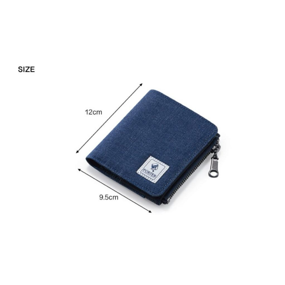 PORTER INTERNATIONAL 單寧牛仔拼接PATCH WORK雙折零錢短夾 11730-046 代購 福袋-細節圖6