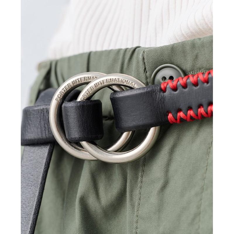 PORTER INTERNATIONAL 牛皮真皮雙環皮帶腰帶 窄版 黑色  14031-418 代購福袋-細節圖6