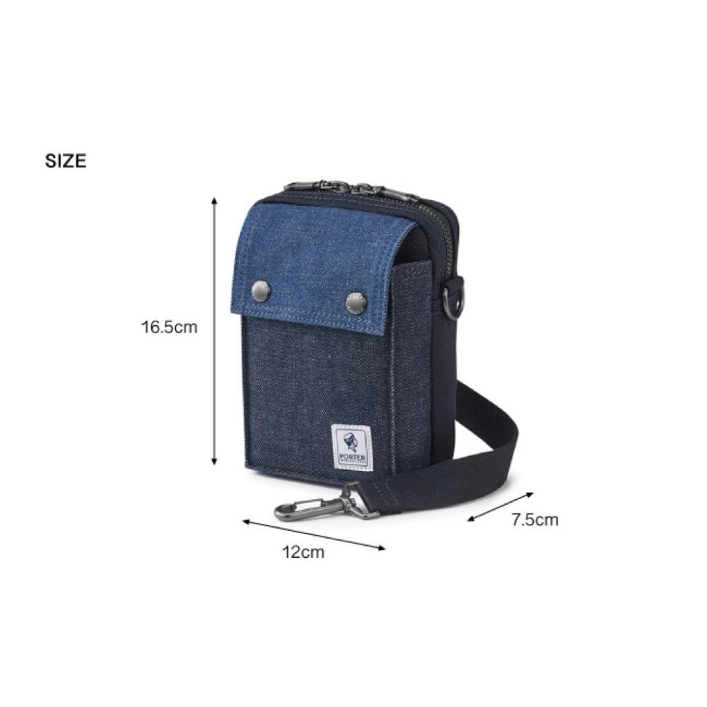 PORTER INTERNATIONAL 單寧牛仔拼接PATCH WORK腰掛包斜背包 11730-051 代購 福袋-細節圖6