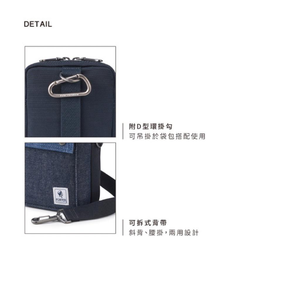 PORTER INTERNATIONAL 單寧牛仔拼接PATCH WORK腰掛包斜背包 11730-051 代購 福袋-細節圖7