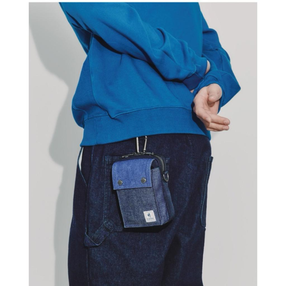PORTER INTERNATIONAL 單寧牛仔拼接PATCH WORK腰掛包斜背包 11730-051 代購 福袋-細節圖9