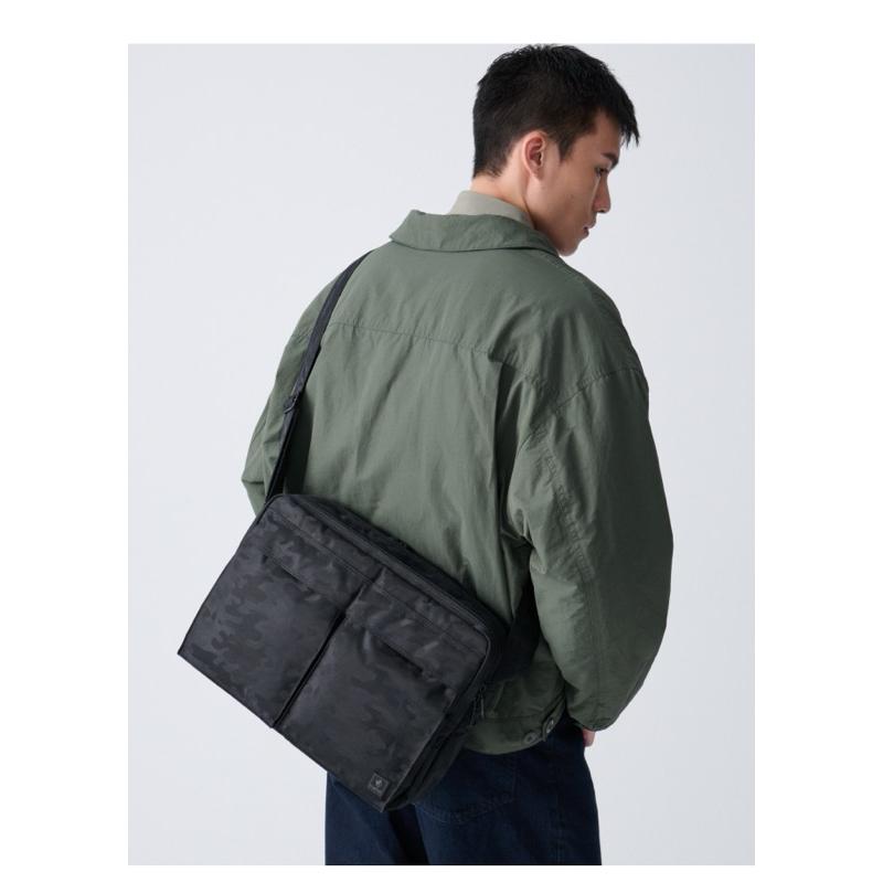 PORTER INTERNATIONAL 迷彩PUZZ雙層斜肩包斜背包 (L) 11837-19301C 黑 代購 福袋-細節圖7