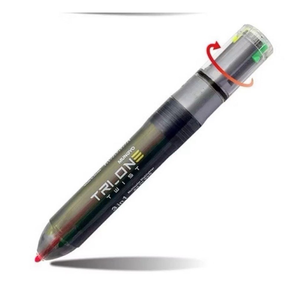 （現貨）🚚 韓國製 MUNGYO 3色旋轉 螢光筆 簽字筆 3色-細節圖2