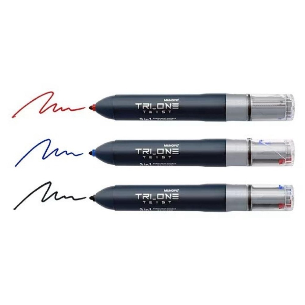 （現貨）🚚 韓國製 MUNGYO 3色旋轉 螢光筆 簽字筆 3色-細節圖3