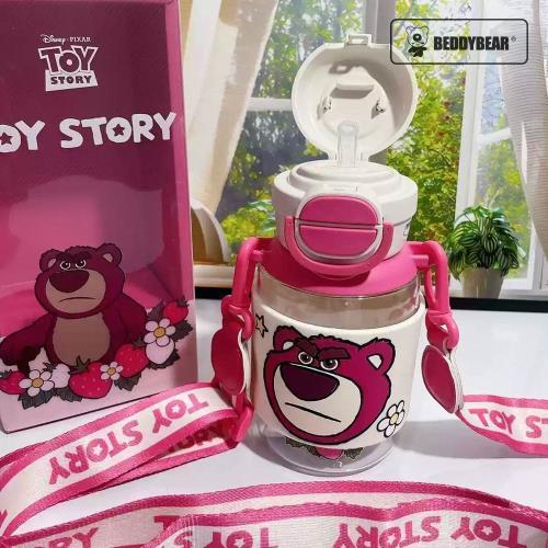 BEDDY BEAR開口笑雙飲塑料杯 680ml 星空草莓熊-細節圖2
