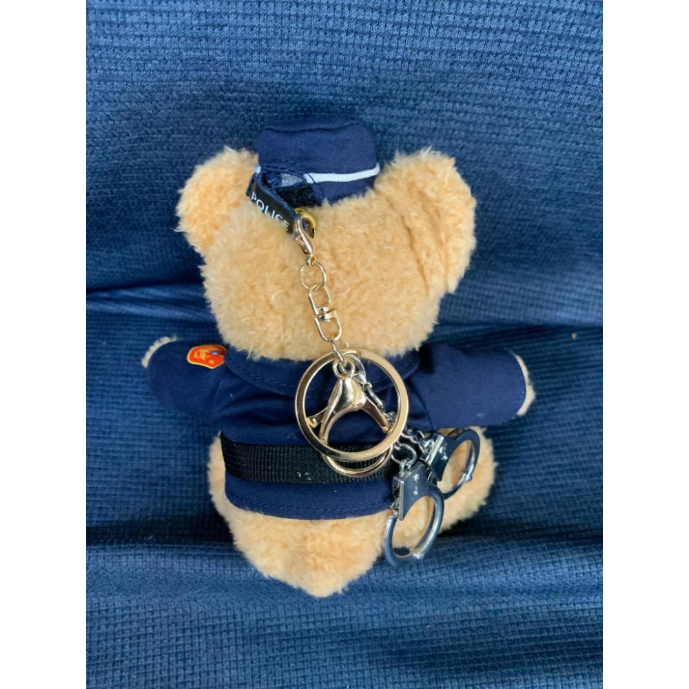 警察熊熊  紀念品 文創  限量品 高雄市警察局 熊麻吉 交換禮物 聖誕節 刑警 鑰匙圈 手銬鑰匙圈 台南市政府警察局-細節圖3