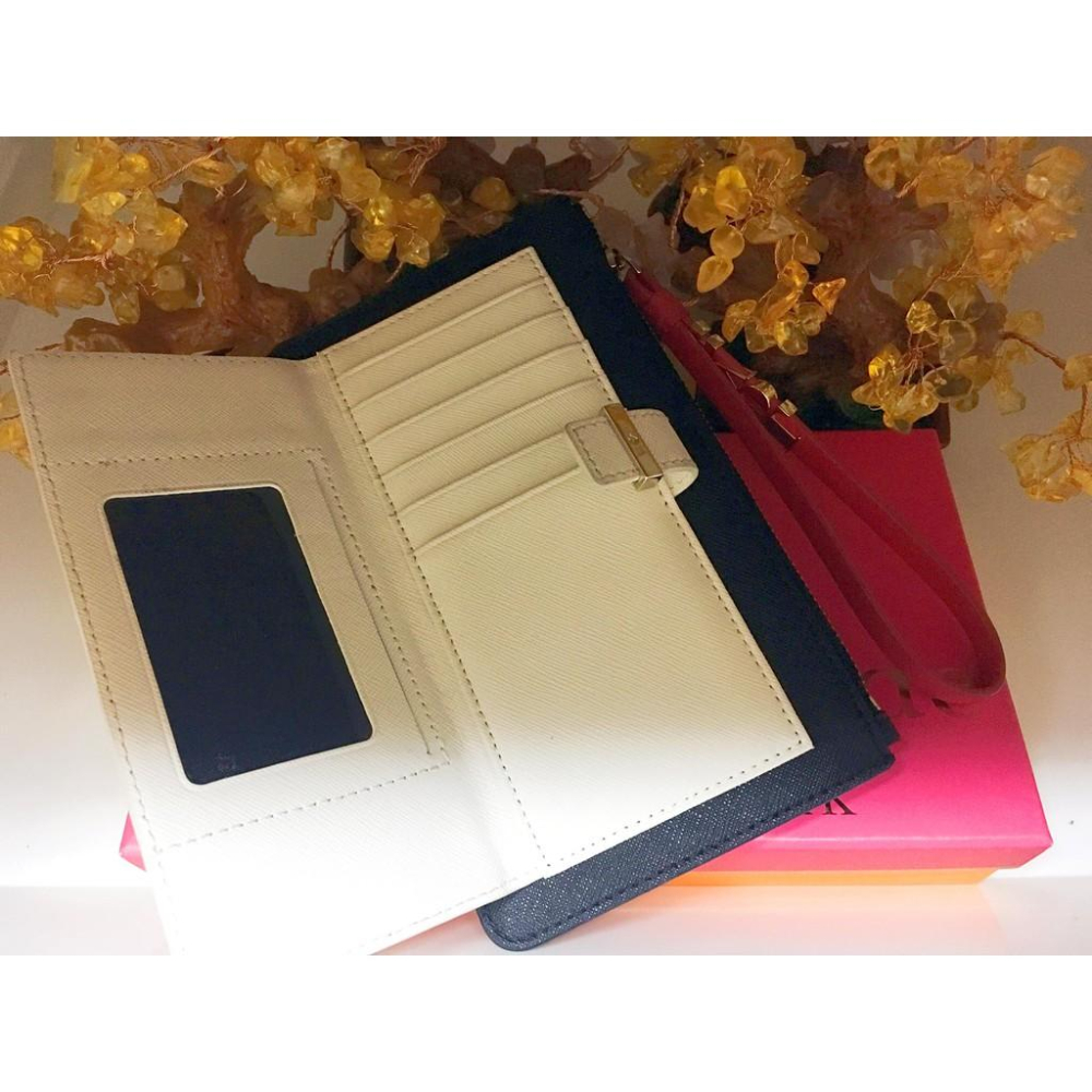 Kate Spade 雙色長夾 二手品-細節圖2