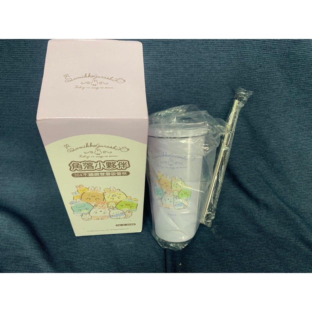 7-11角落小夥伴春賞好時光集點 304不鏽鋼雙層吸管杯 保溫杯 保冰杯 角落生物 禮物 交換禮物 聖誕節-細節圖2