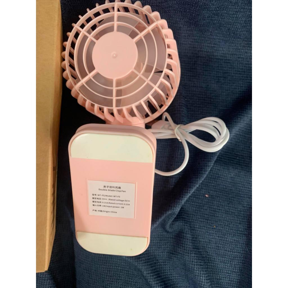 【夾子雙葉風扇】USB夾式雙葉迷你電風扇 usb供電 無電池 夾子風扇-細節圖3