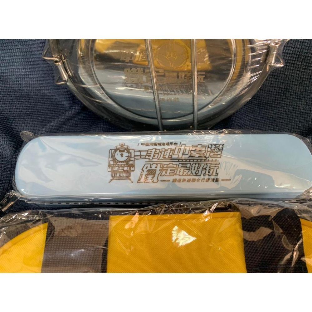 臺鐵海線通車百週年紀念便當盒+外防潑水內保溫袋+餐具盒/組（藍色）-細節圖2