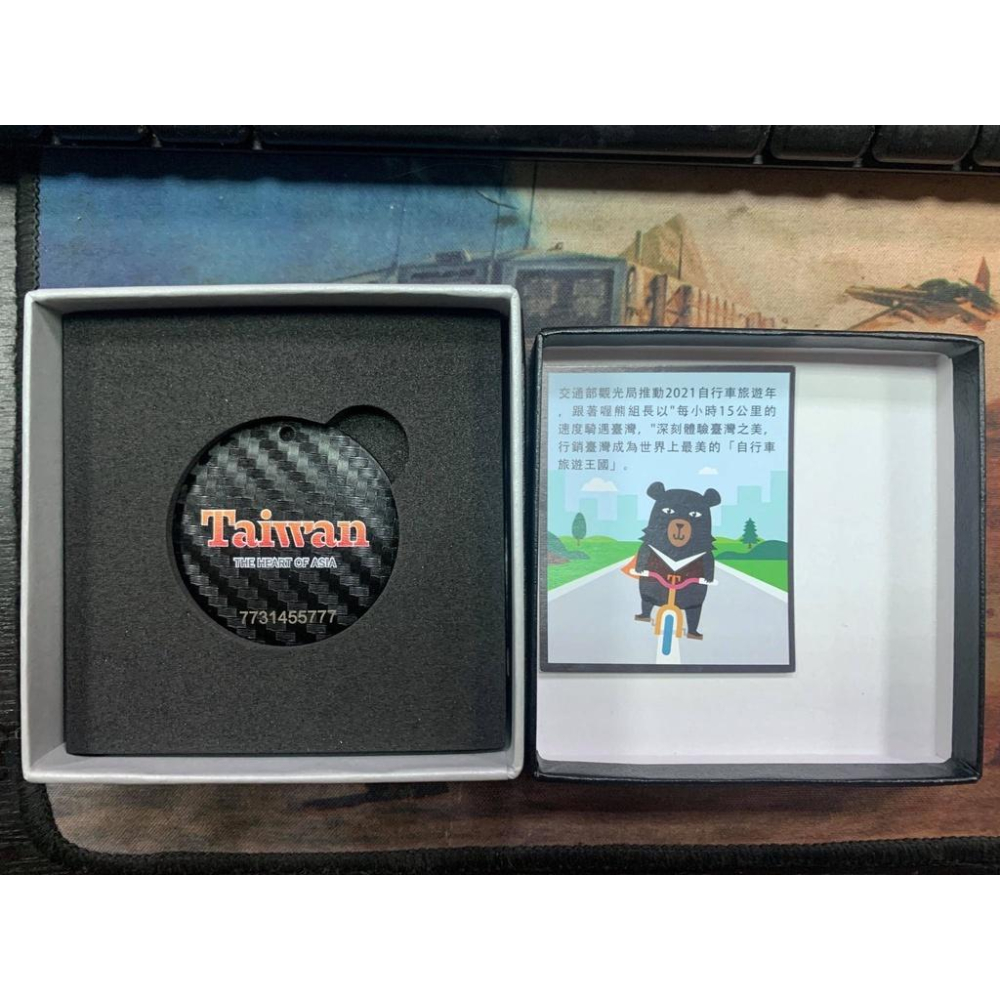 2021自行車旅遊年交通部觀光局台灣觀光代言人喔熊 特製限量版喔熊組長卡夢造型鑰匙圈悠遊卡 特製卡 絕版 限定品-細節圖2