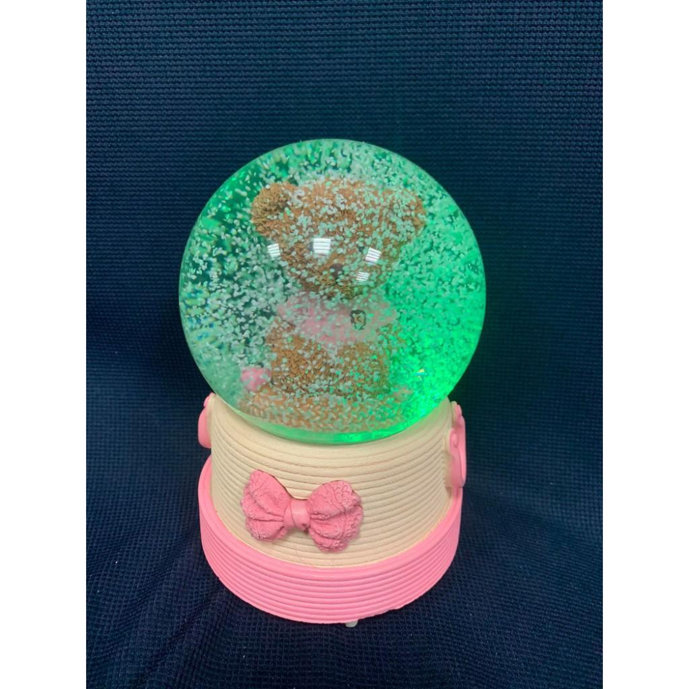 音樂水晶球天空之城音樂盒擺件雪花球水晶球音樂盒小夜燈女生生日禮物小熊款-細節圖2