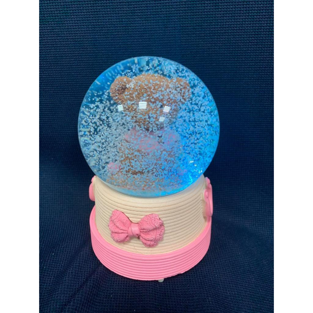 音樂水晶球天空之城音樂盒擺件雪花球水晶球音樂盒小夜燈女生生日禮物小熊款-細節圖4