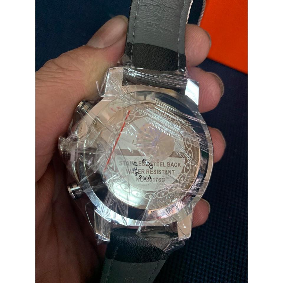 Longbo男士時尚石英單錶盤夜光指針日期日曆手錶手鍊皮革防水商務男士手錶-細節圖3