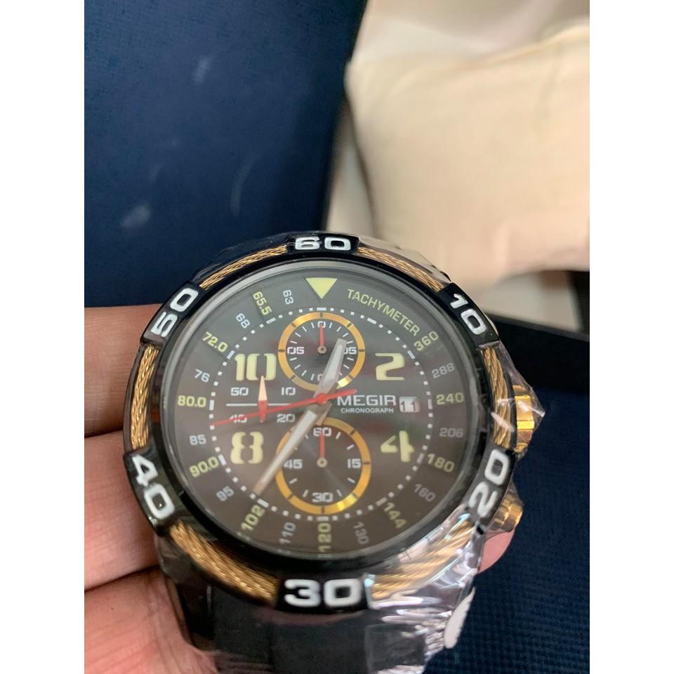 美格爾MEGIR手錶男 多功能碼表計時日曆鋼索男錶硅膠錶帶石英手錶-細節圖3