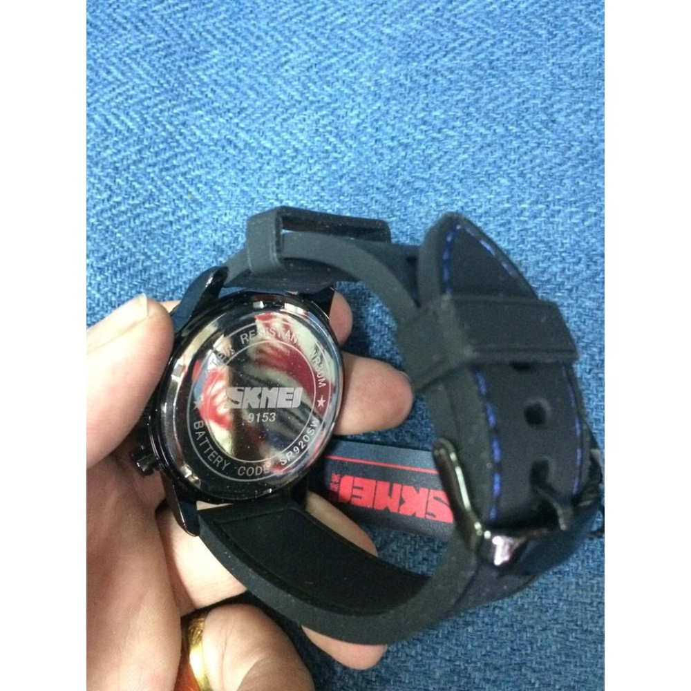 SKMEI時刻美 9153 率性瀟灑大數字真三眼手錶- 藍色-細節圖2