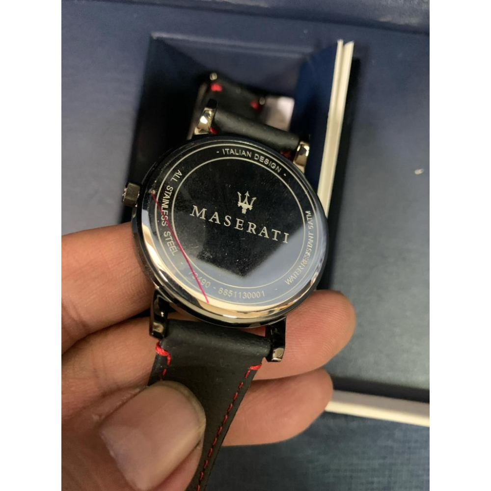 MASERATI 瑪莎拉蒂男女通用錶 42mm 黑圓形精鋼錶殼 黑色簡約, 中三針顯示錶面款 R8851130001-細節圖2