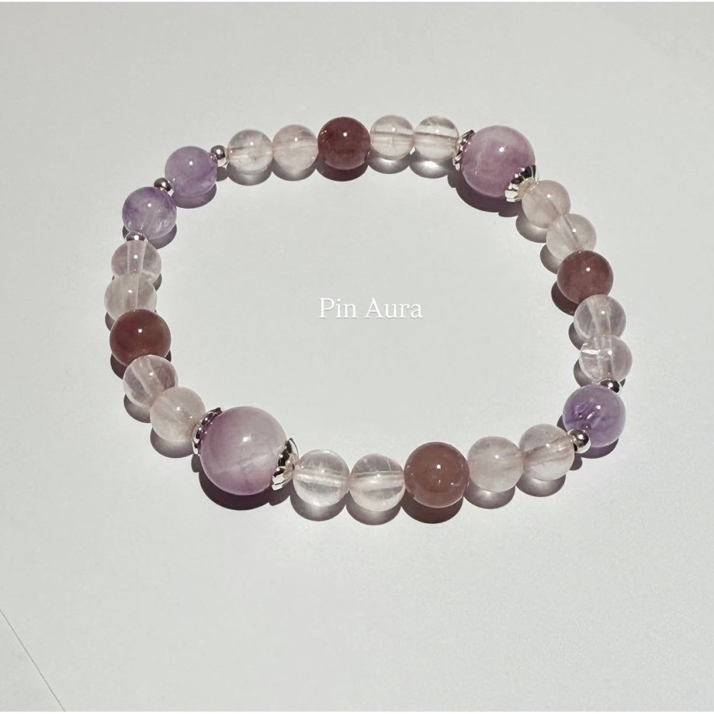 Pin Aura專屬設計❤︎柔紫舒心 水晶手鏈｜情緒平衡 放鬆能量 溫柔療癒 安心守護 柔光靜心-細節圖4