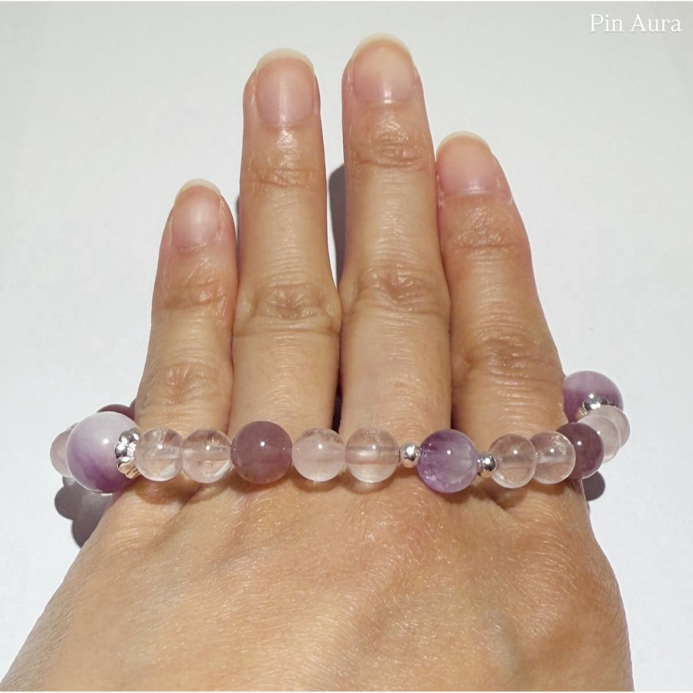 Pin Aura專屬設計❤︎柔紫舒心 水晶手鏈｜情緒平衡 放鬆能量 溫柔療癒 安心守護 柔光靜心-細節圖5