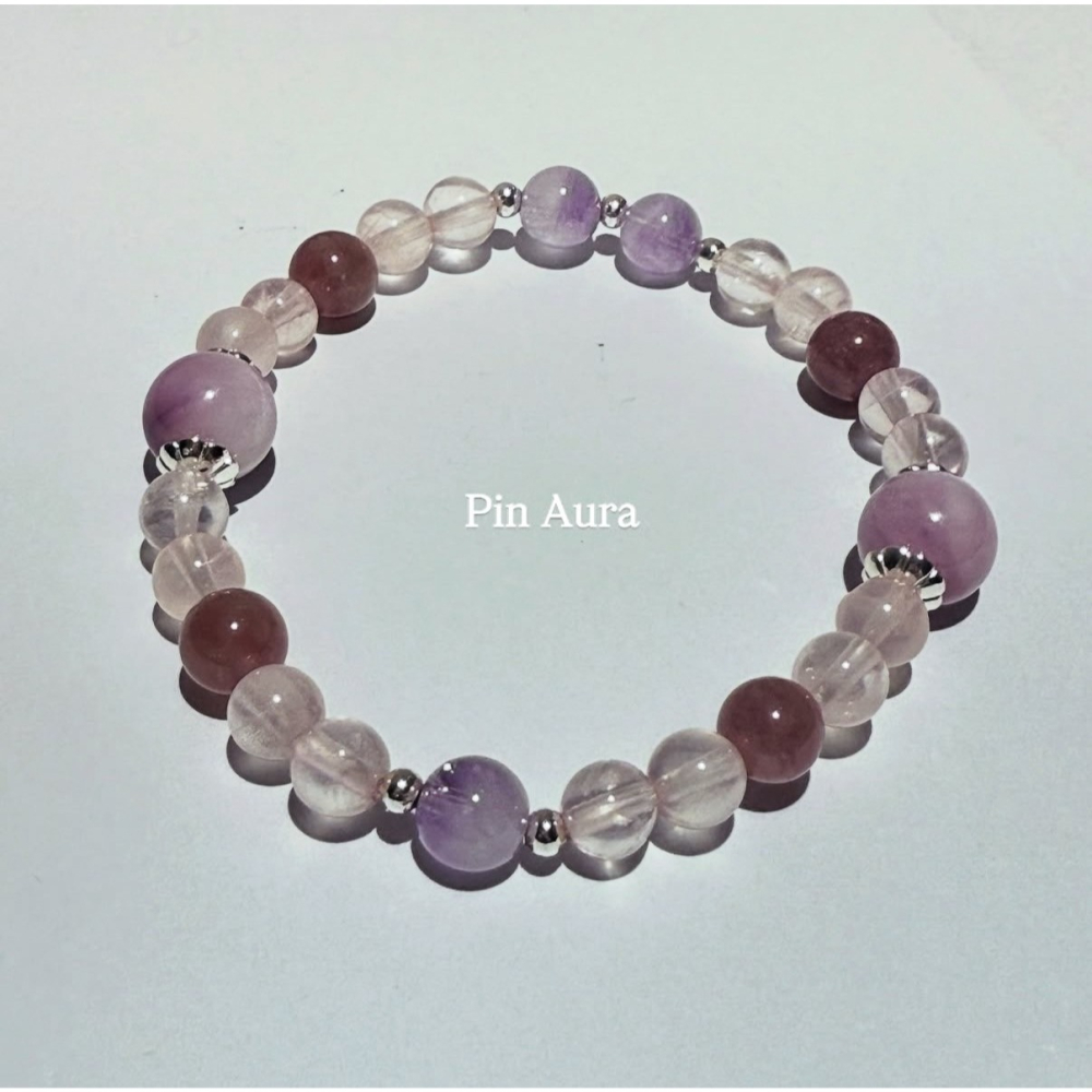 Pin Aura專屬設計❤︎柔紫舒心 水晶手鏈｜情緒平衡 放鬆能量 溫柔療癒 安心守護 柔光靜心-細節圖7