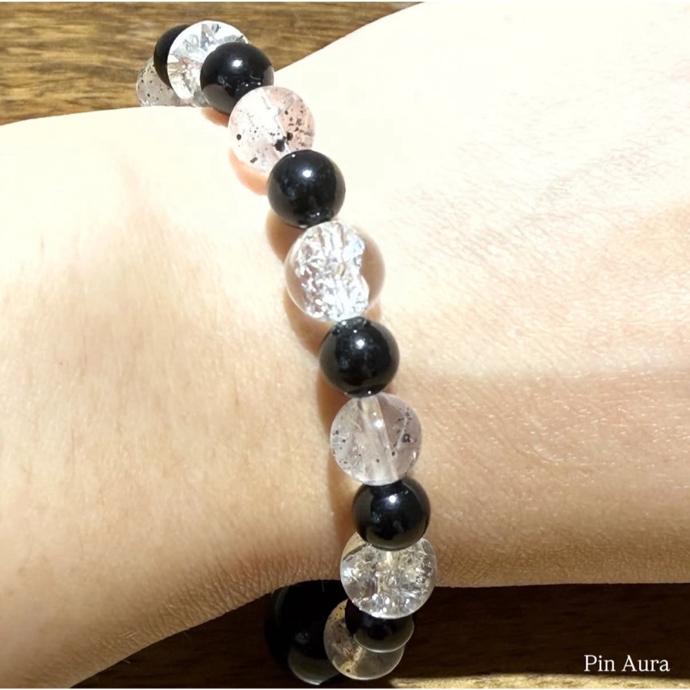 Pin Aura專屬設計❤︎影月庇佑 水晶手鏈｜庇佑守護 排除負能量 安心療癒 心靈平靜-細節圖6