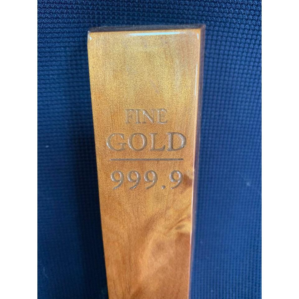 索羅門檜木金條 超閃花 金條 磚塊 黃金磚 招財 藝品 辦公室 風水 送禮 貴氣 所羅門-細節圖2