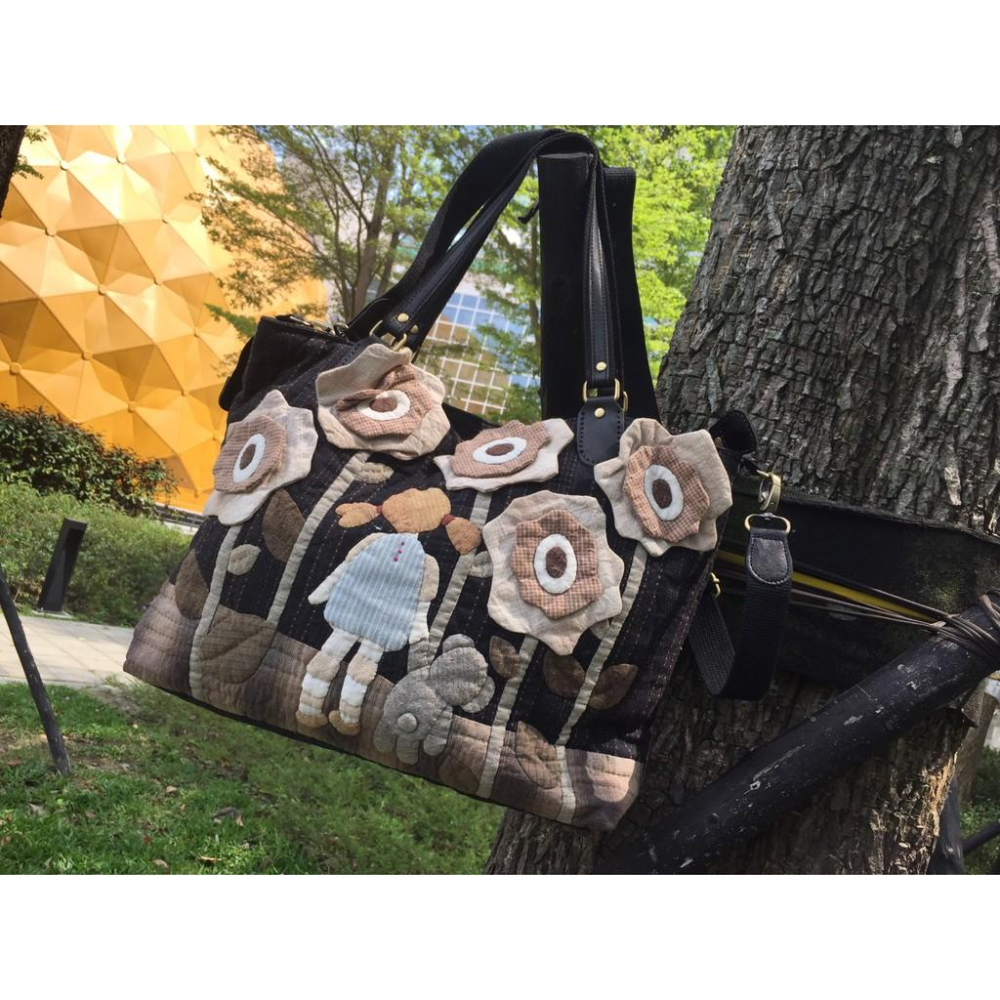 🎁手工拼布包 肩背/手提 兩用包👜迷蹤花境💐🚶‍♀💐-細節圖3