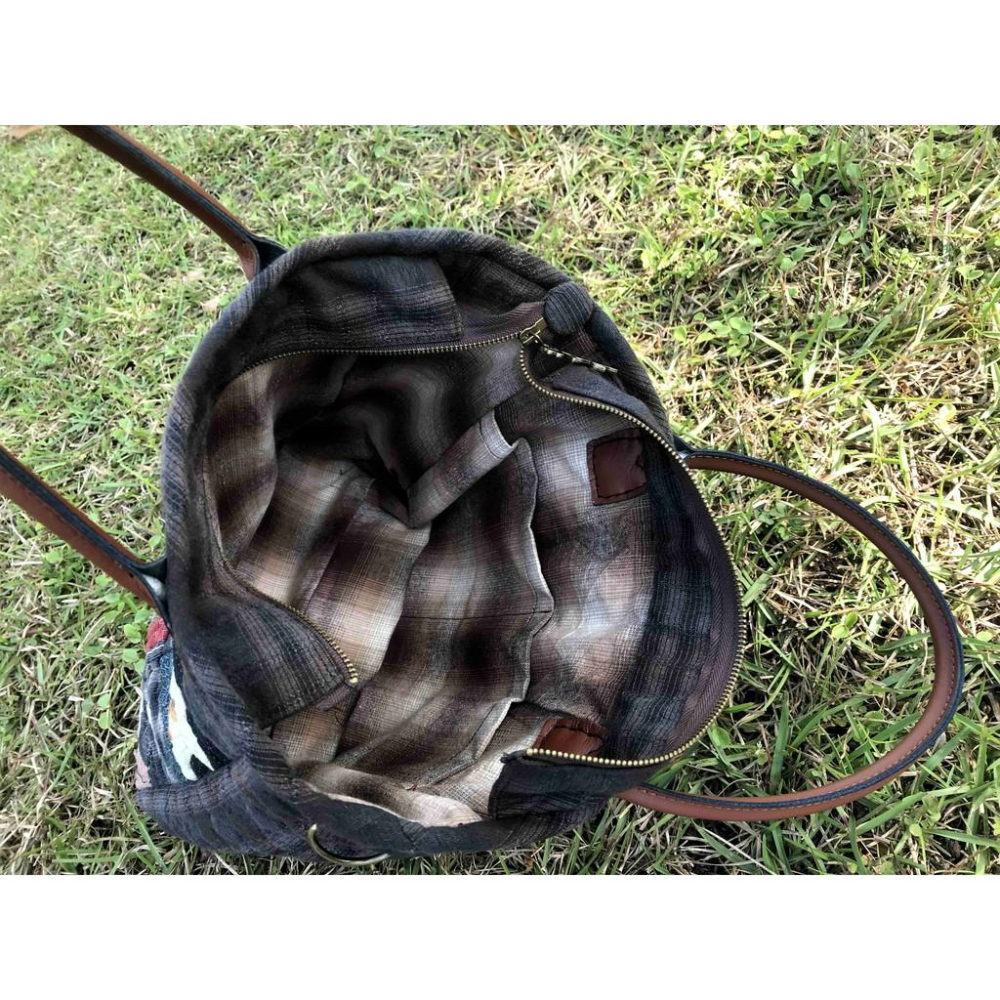🎁手工拼布上班購物包 手提包👜-細節圖7