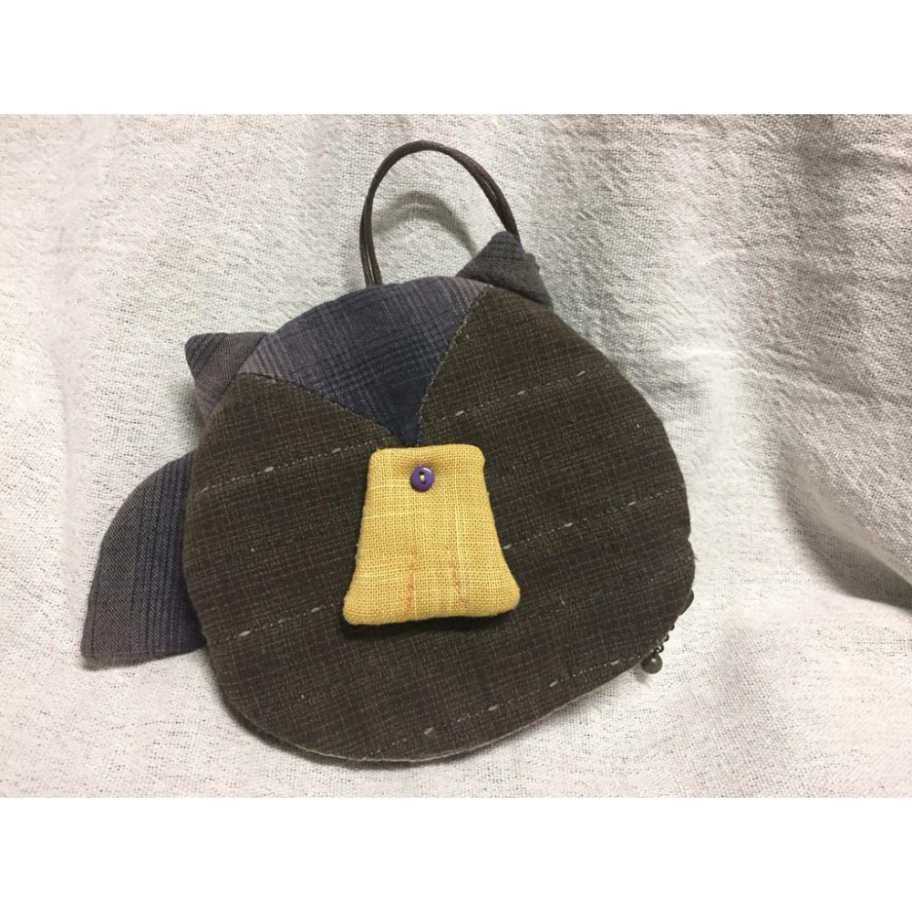 🎁手工拼布包 零錢包 小包👛圓滾貓頭鷹-細節圖3
