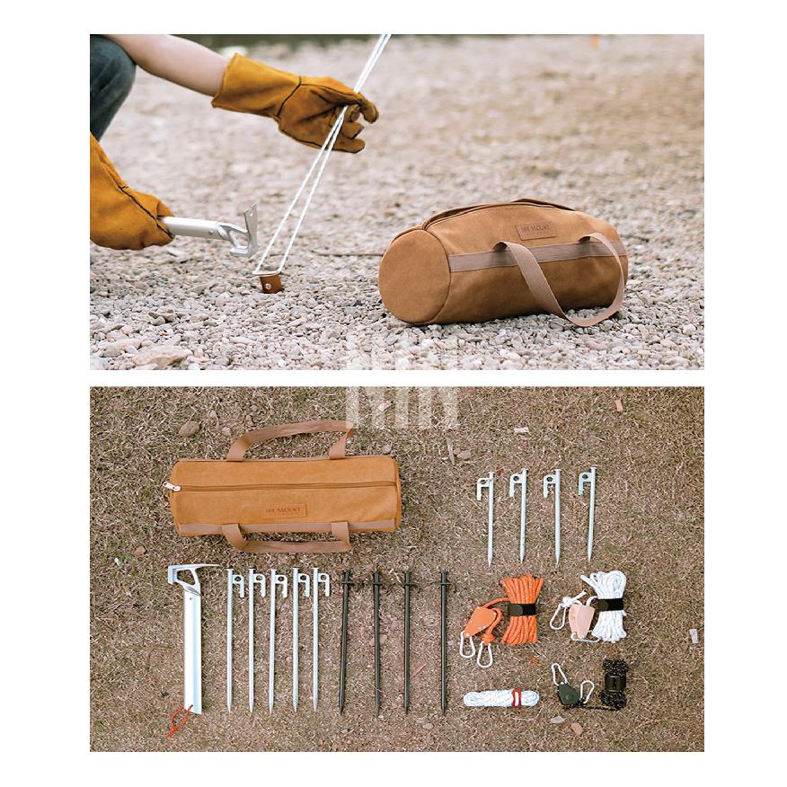 地釘包現貨 【Seek喜客】露營 戶外活動 工具包 地釘收納 雜物袋 野營工具收納包 大容量手提地釘袋 水洗帆布承重強-細節圖3