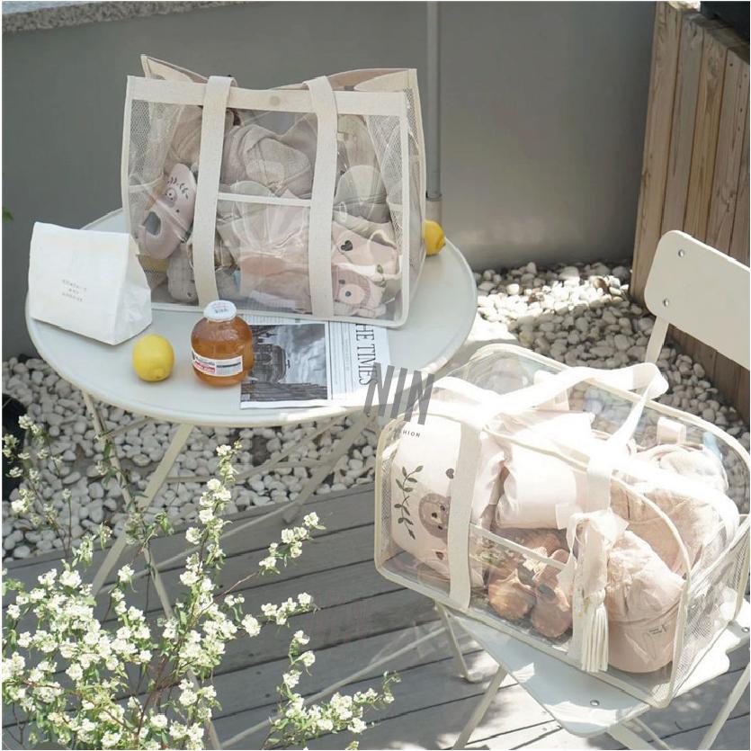 沙灘游泳包現貨【Seek喜客】超厚實糖果色防水透明包INS韓國 旅行大容量媽咪包 渡假最美包款 透明防水袋 防水沙灘包-細節圖4