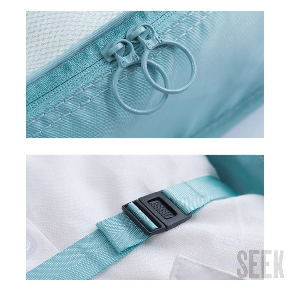 旅行收納袋7件組現貨【Seek喜客】 出國行李箱收納整理包 旅行袋 行李收納袋 行李分裝袋 飛機包 鞋包 收納包組-細節圖6
