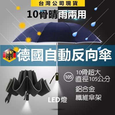 十骨反向傘現貨 【Seek喜客】 獨家科技LED燈 反向雨傘 自動傘 折疊傘 全自動雨傘 自動折疊傘 反向折疊傘
