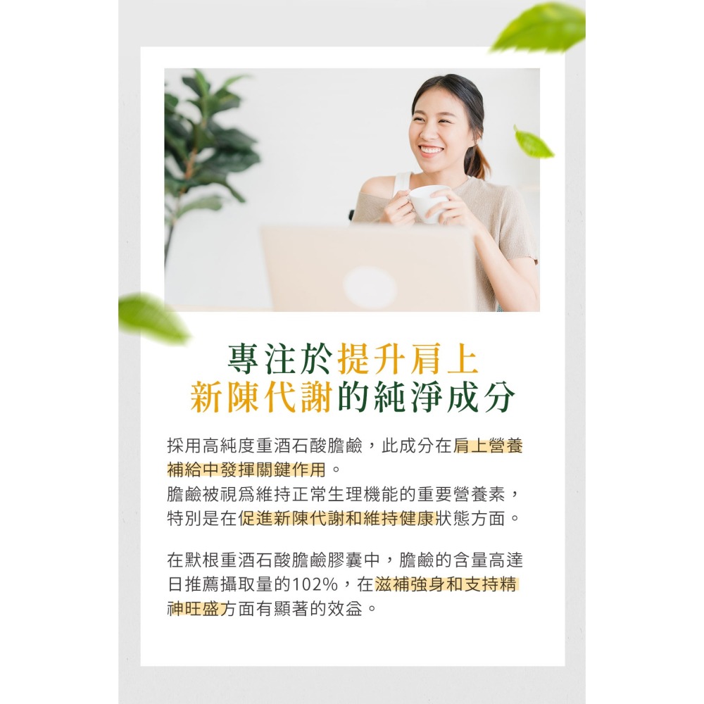 Mergen默根 - 重酒石酸膽鹼550mg 高效吸收、素食、孕婦、老年人、上班族、學生首選 (60顆素食膠囊/瓶)-細節圖3