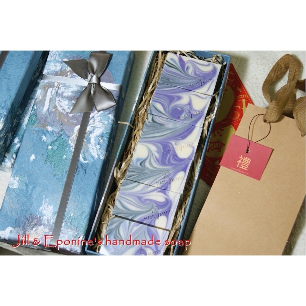 手工皂禮盒~青黛薰衣草舒眠皂六入手工皂禮盒  年節禮盒 情人節 禮物  母親節 父親節  新年 伴手禮 CP冷製皂-細節圖2