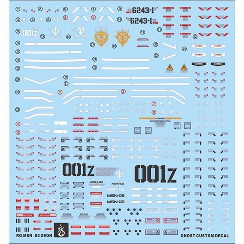 [BUOCO] 炎水貼 GHOST RG ＃34 1/144 MSN-02 ZEONG 吉翁克 夏亞專用機 螢光水貼-細節圖2