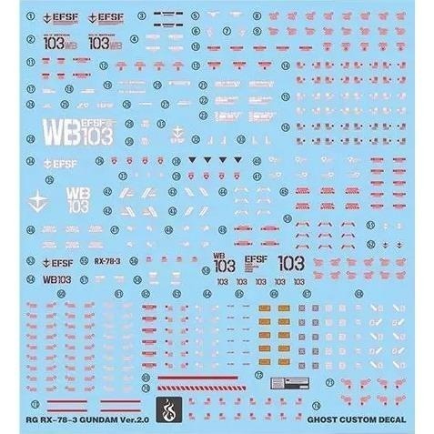 [BUOCO] 炎水貼 GHOST PB RG 1/144 RX-78-2 鋼彈 G3 Ver.2.0 專用 螢光水貼-細節圖2