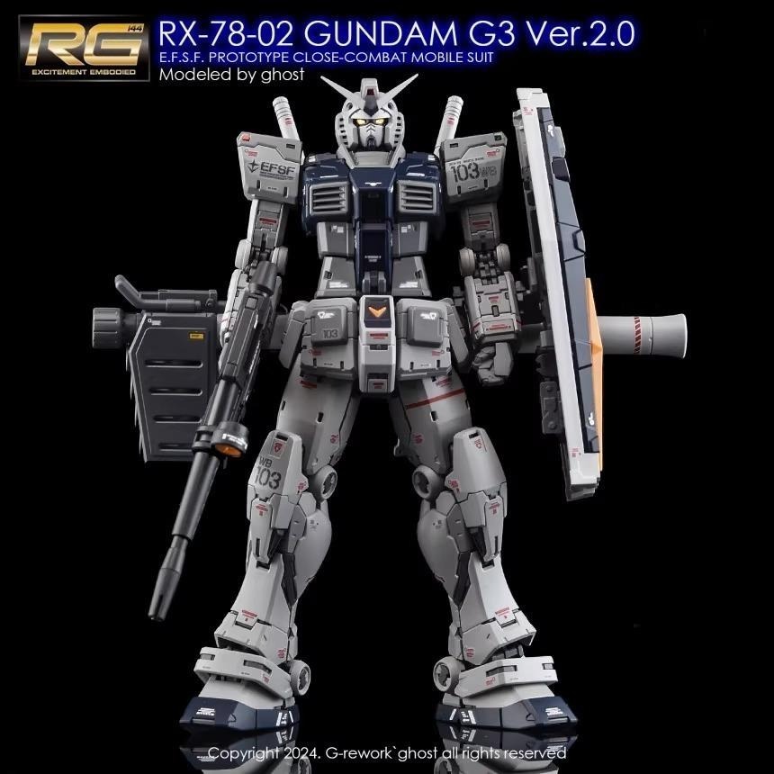 [BUOCO] 炎水貼 GHOST PB RG 1/144 RX-78-2 鋼彈 G3 Ver.2.0 專用 螢光水貼-細節圖3