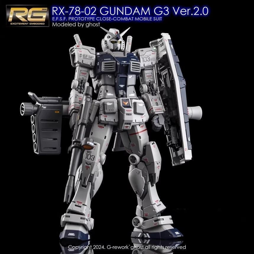 [BUOCO] 炎水貼 GHOST PB RG 1/144 RX-78-2 鋼彈 G3 Ver.2.0 專用 螢光水貼-細節圖4