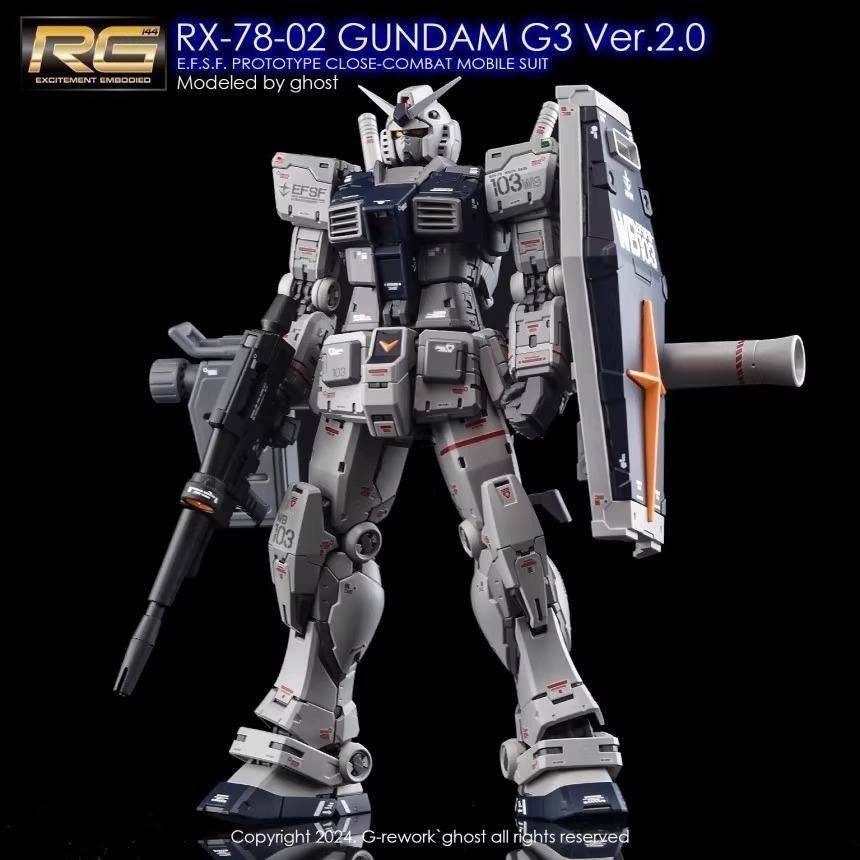 [BUOCO] 炎水貼 GHOST PB RG 1/144 RX-78-2 鋼彈 G3 Ver.2.0 專用 螢光水貼-細節圖5
