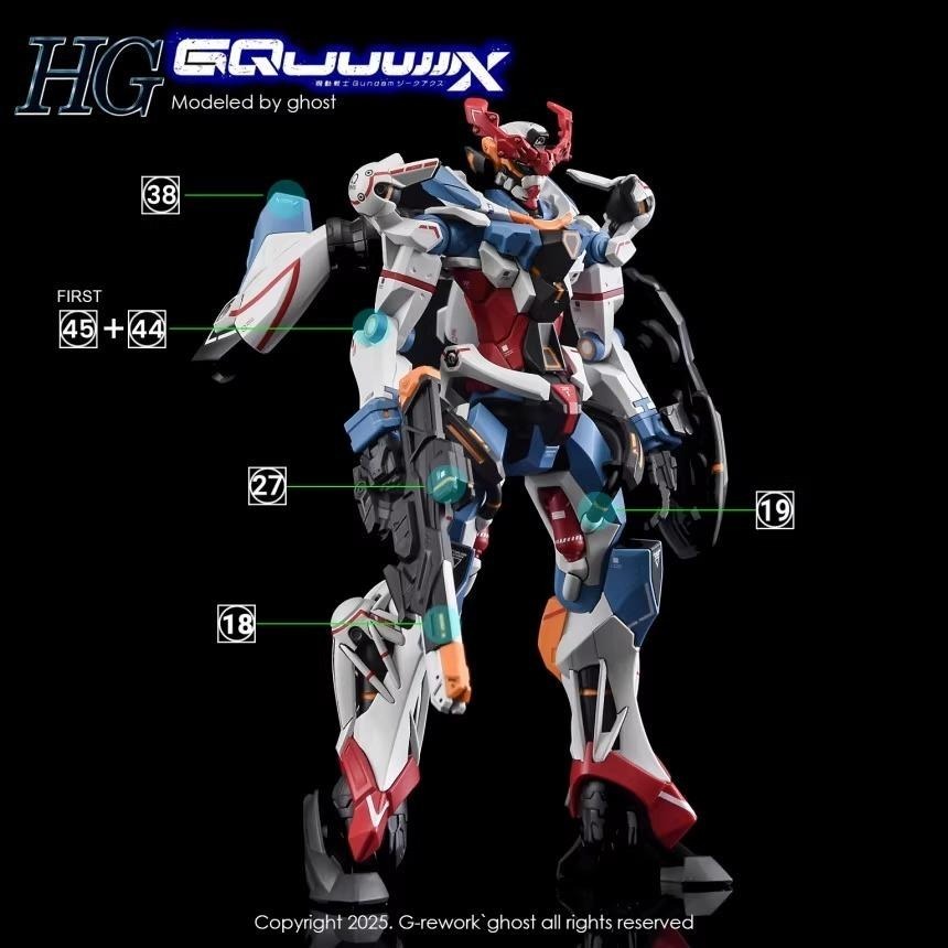 [BUOCO] 炎水貼 GHOST HG 1/144 GMS-Ω 夸克斯 GQuuuuuuX 主角機 專用水貼 螢光水貼-細節圖4
