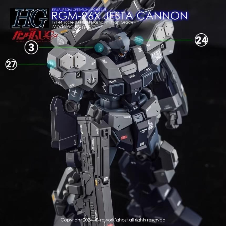 [BUOCO] 炎水貼 GHOST HG RGM-96X JESTA CANNON 傑斯塔加農 專用水貼 螢光水貼-細節圖6