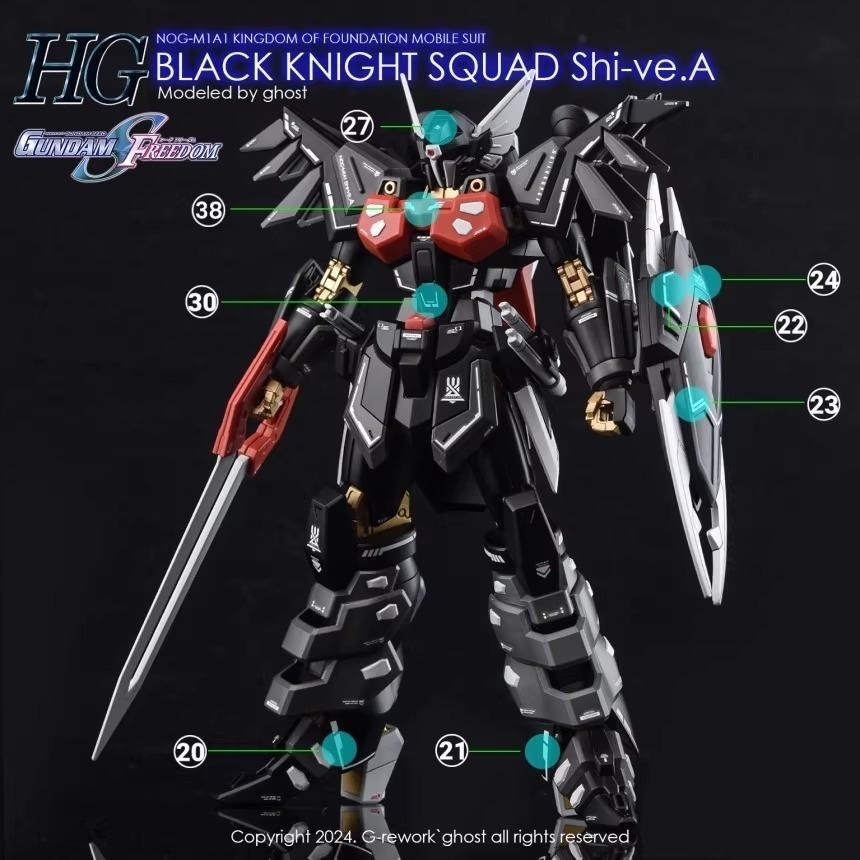 [BUOCO] 炎水貼 GHOST HG 1/144 黑騎士破壞神小隊機 Shi-ve.A 基金國 螢光 水貼 SEED-細節圖4