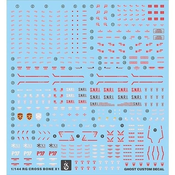 [BUOCO] 炎水貼 GHOST RG 1/144 #31 CROSSBONE X1 海盜鋼彈 X1 螢光水貼-細節圖2